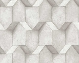A.S. Création non-woven wallpaper «Graphics, 3D, Grey, White» 388274