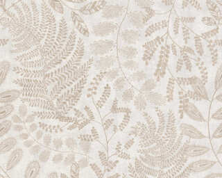A.S. Création non-woven wallpaper «Floral, Beige, Cream, Metallic, Silver» 388302