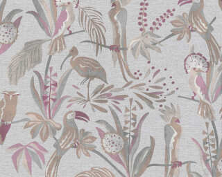 A.S. Création non-woven wallpaper «Floral, Beige, Grey, Red» 388981