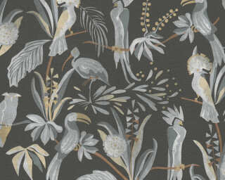 A.S. Création non-woven wallpaper «Floral, Beige, Black, Grey» 388983