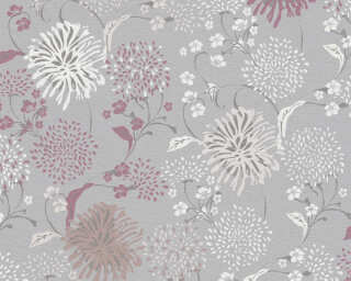 A.S. Création non-woven wallpaper «Floral, Cream, Grey, Red, White» 389002