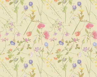 A.S. Création non-woven wallpaper «Cottage, Floral, Blue, Green, Orange, Pink» 389013