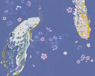 A.S. Création non-woven wallpaper «Floral, Blue, Green, Yellow» 389063