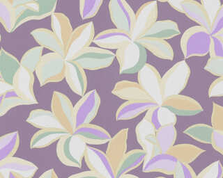 A.S. Création non-woven wallpaper «Floral, Beige, Gold, Green, Purple» 389082