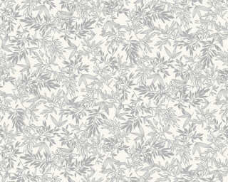 A.S. Création papier peint intissé «Floral, argent, blanc, gris, métallique» 390281