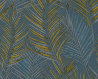 A.S. Création papier peint intissé «Floral, bleu, gris, jaune» 390387
