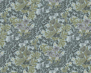 Architects Paper non-woven wallpaper «Baroque, Floral, Blue, Green» 390572