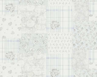 A.S. Création non-woven wallpaper «Cottage, Floral, Blue, Grey, White» 390664