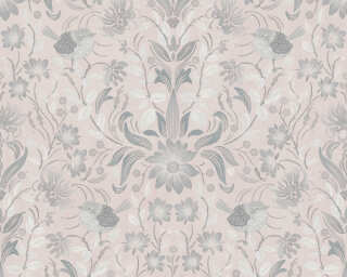 A.S. Création non-woven wallpaper «Cottage, Floral, Grey, Pink, White» 390752