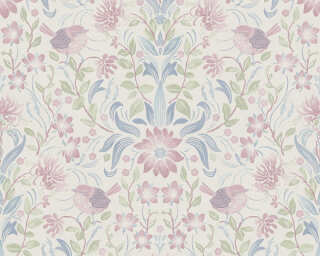 A.S. Création non-woven wallpaper «Cottage, Floral, Blue, Cream, Green, Pink» 390753