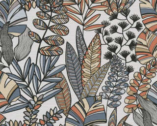 A.S. Création non-woven wallpaper «Floral, Beige, Black, Blue, Orange» 390952