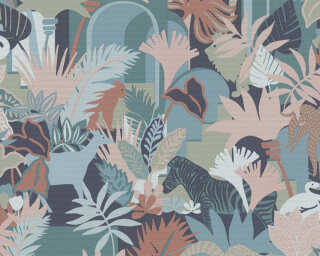 A.S. Création non-woven wallpaper «Floral, Blue, Green, Orange, Pink» 390963