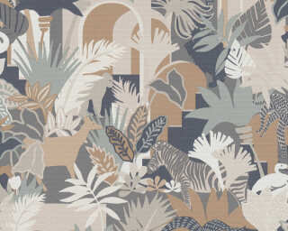 A.S. Création non-woven wallpaper «Floral, Beige, Brown, Cream, Green» 390964
