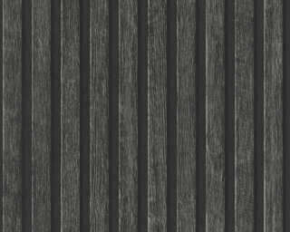 A.S. Création satin wallpaper «Wood, Black, Grey» 391094