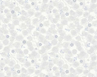 Livingwalls non-woven wallpaper «Floral, Blue, Grey, White» 391111