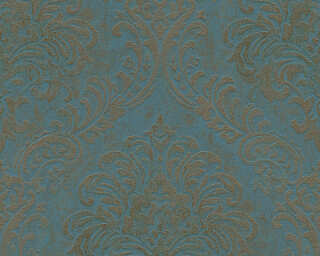 Livingwalls non-woven wallpaper «Baroque, Blue, Gold, Green, Metallic» 391124