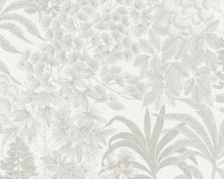 Livingwalls non-woven wallpaper «Floral, Grey, Metallic, Silver, White» 391282