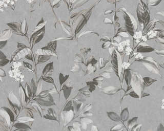 Architects Paper papier peint intissé «Floral, blanc, gris, noir» 391714