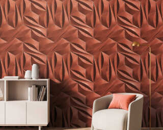 Livingwalls non-woven wallpaper «Graphics, Brown, White» 391793