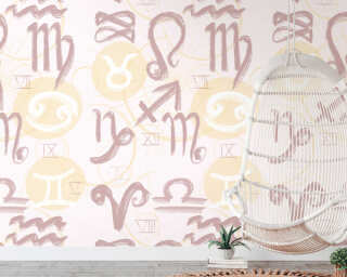 Livingwalls non-woven wallpaper «Graphics, Pink, White, Yellow» 391991