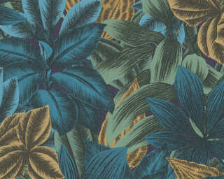 Livingwalls papier peint intissé «Floral, beige, bleu, turquoise, vert» 392221