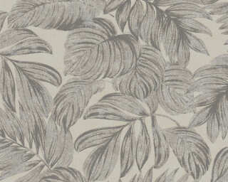 A.S. Création papier peint intissé «Floral, argent, beige, gris, marron» 393402