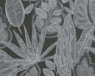 A.S. Création non-woven wallpaper «Floral, Black, Grey, White» 393461