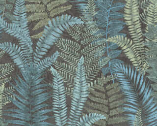 A.S. Création non-woven wallpaper «Floral, Black, Blue, Green» 393473