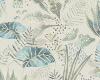 A.S. Création non-woven wallpaper «Floral, Beige, Blue, Cream, Green» 393484