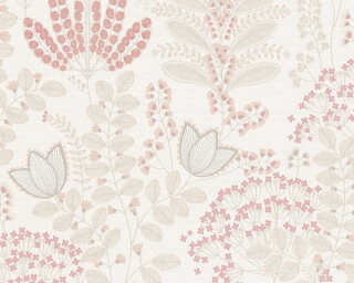 A.S. Création non-woven wallpaper «Floral, Grey, Pink, Red, White» 393492