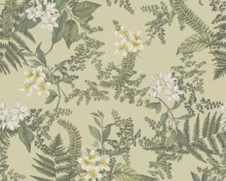 Livingwalls papier peint intissé «Floral, beige, jaune, vert» 394241