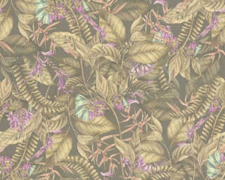 Livingwalls non-woven wallpaper «Floral, Brown, Purple, Yellow» 394253