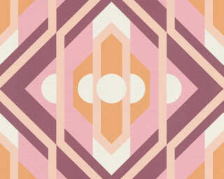 A.S. Création non-woven wallpaper «Graphics, Cream, Orange, Pink» 395311
