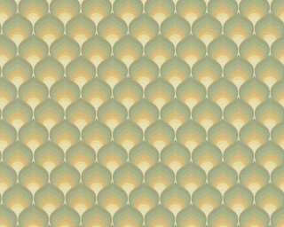 A.S. Création non-woven wallpaper «Graphics, Brown, Green, Yellow» 395381