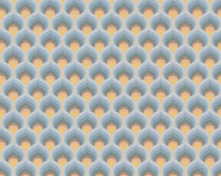 A.S. Création non-woven wallpaper «Graphics, Blue, Brown, Yellow» 395383