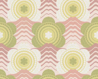 A.S. Création non-woven wallpaper «Floral, Cream, Green, Pink» 395391