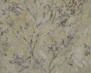 Livingwalls satin wallpaper «Floral, Beige, Black, Gold, Grey» 396501