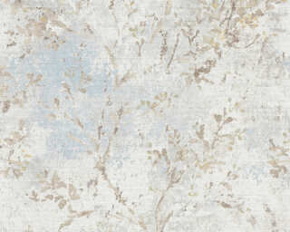 Livingwalls satin wallpaper «Floral, Beige, Blue, Gold, Grey» 396502