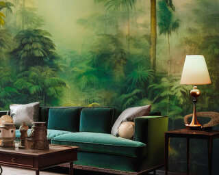 Livingwalls papier peint intissé «Floral, multicolore, vert» 397051