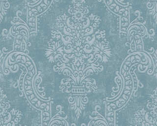 A.S. Création papier peint intissé «Baroque, argent, bleu, gris, turquoise» 397654