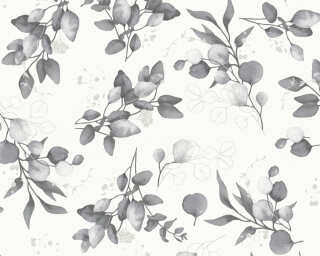 A.S. Création non-woven wallpaper «Floral, Grey, Metallic, Silver, White» 397686