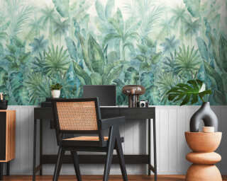 A.S. Création non-woven wallpaper «Cottage, Floral, Blue, Green, White» 398101
