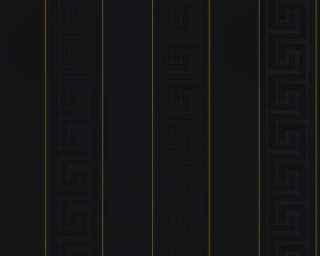 Versace Home non-woven wallpaper «Stripes, Black, Gold, Metallic» 935244