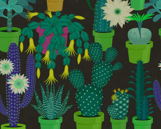 Kathrin und Mark Patel impression numérique «cactus garden2» DD114150