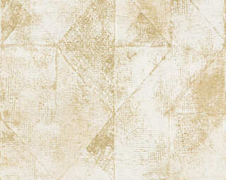 Livingwalls papier peint intissé «Graphique, 3D, blanc, doré, métallique» P492740035
