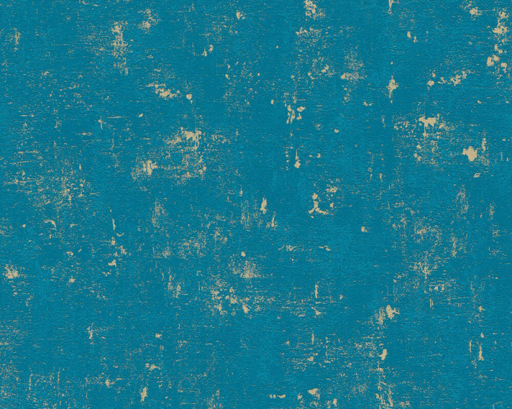 A S Creation Wallpaper Uni Blue Gold Green Metallic