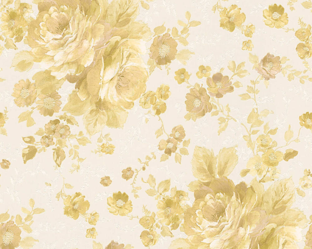 A S Creation Wallpaper Floral Cream Gold Metallic 304275