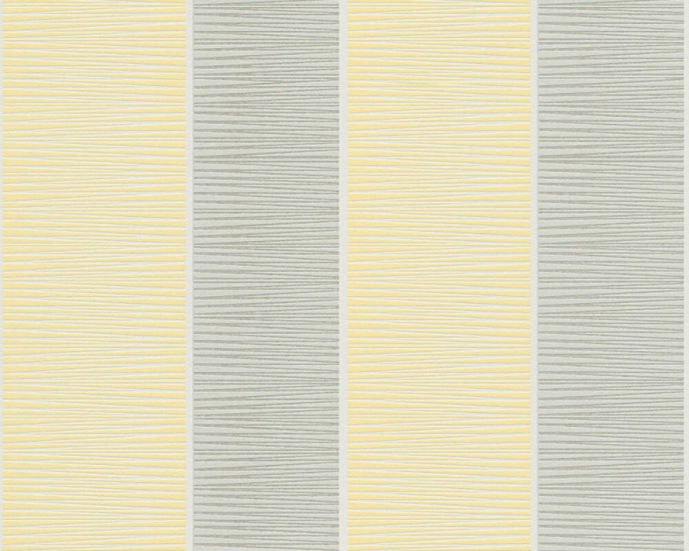 Schoner Wohnen Wallpaper Stripes Grey White Yellow