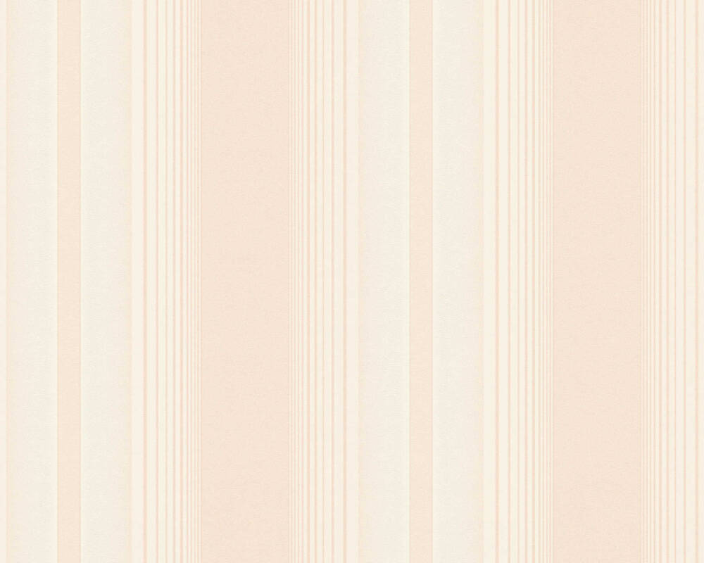 A.S. Création Wallpaper «Stripes, Cream, Metallic, Pink» 330854
