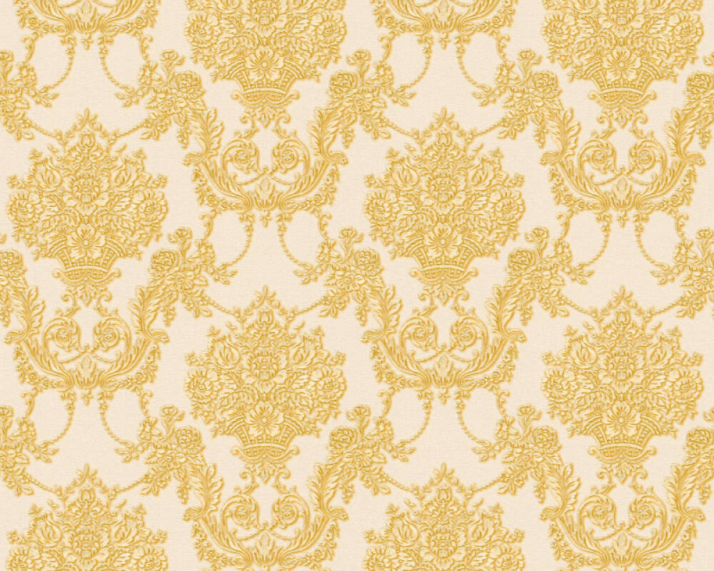 BLOCK cream gold brown wallpaper by Erica Wakerly